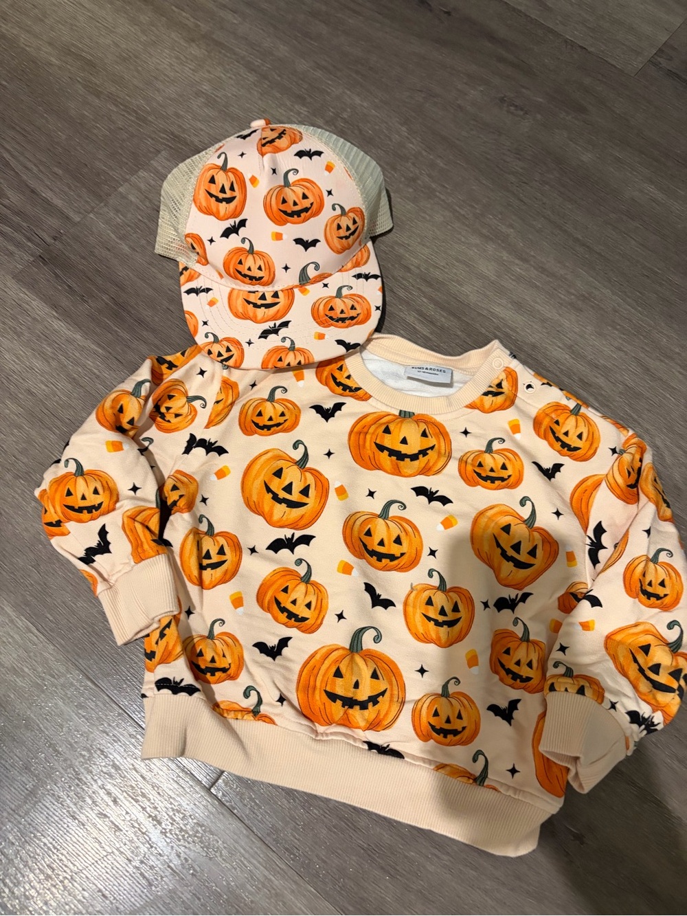 bums and  roses sweatshirt and hat infant
12/18